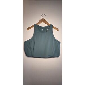 dip Sports Bra XXL Ribbed green Activewear Top Yoga Workout Comfort